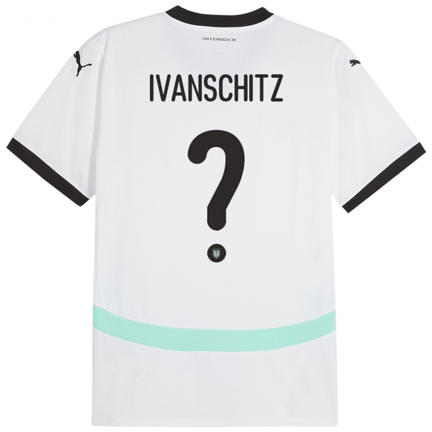 Bambino Maglia Austria Ilia Ivanschitz #0 Bianco Kit Gara Away 24-26 Maglietta