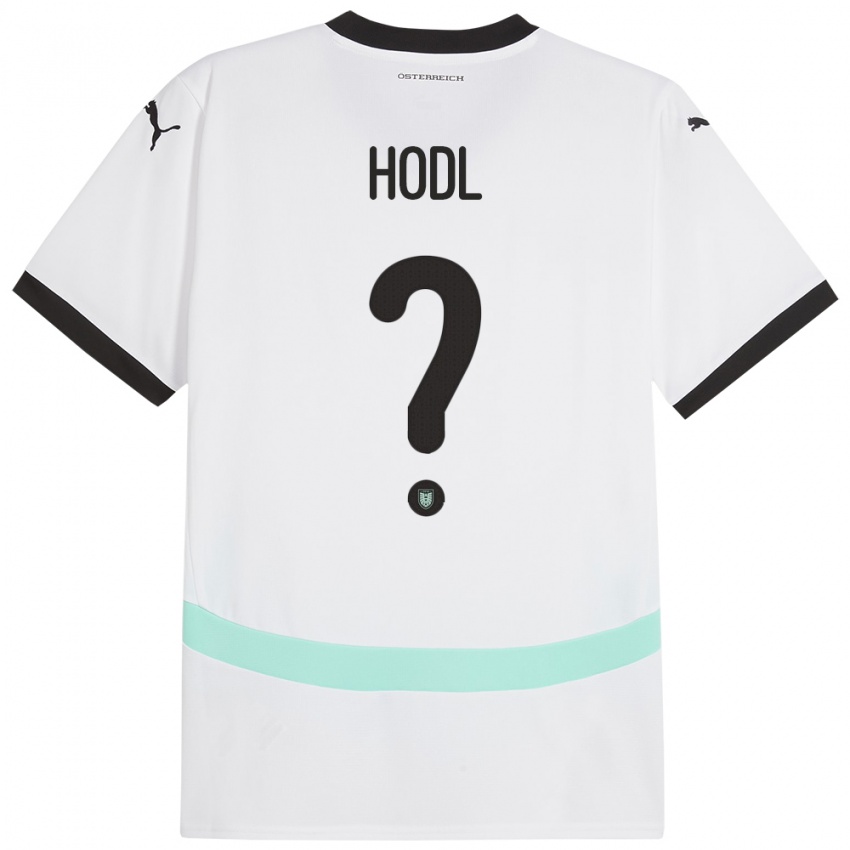 Bambino Maglia Austria Jacob Hödl #0 Bianco Kit Gara Away 24-26 Maglietta