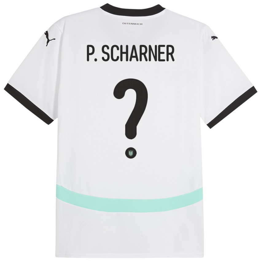 Bambino Maglia Austria Paul Scharner #0 Bianco Kit Gara Away 24-26 Maglietta