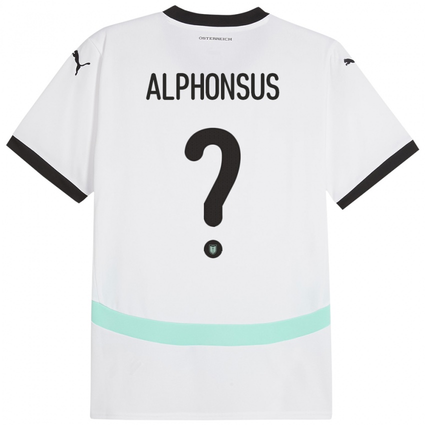 Bambino Maglia Austria Marcel Alphonsus #0 Bianco Kit Gara Away 24-26 Maglietta