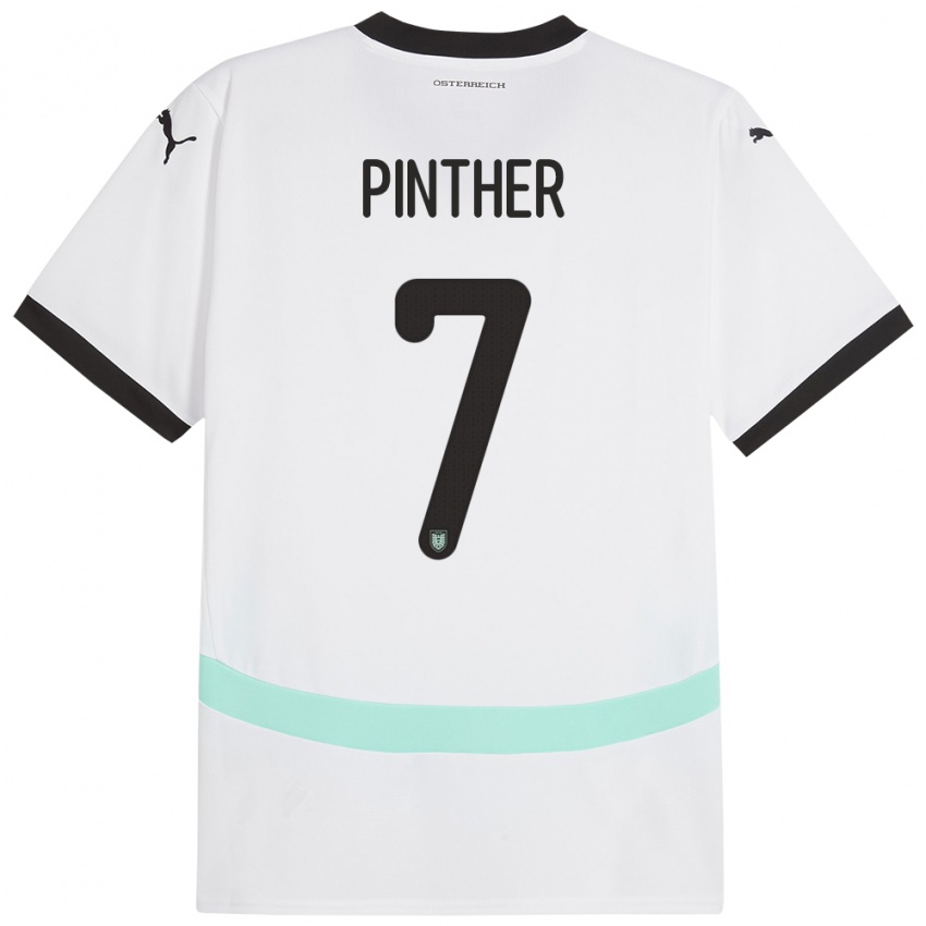 Bambino Maglia Austria Viktoria Pinther #7 Bianco Kit Gara Away 24-26 Maglietta