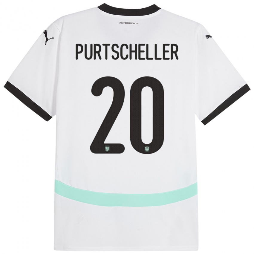 Bambino Maglia Austria Lilli Purtscheller #20 Bianco Kit Gara Away 24-26 Maglietta