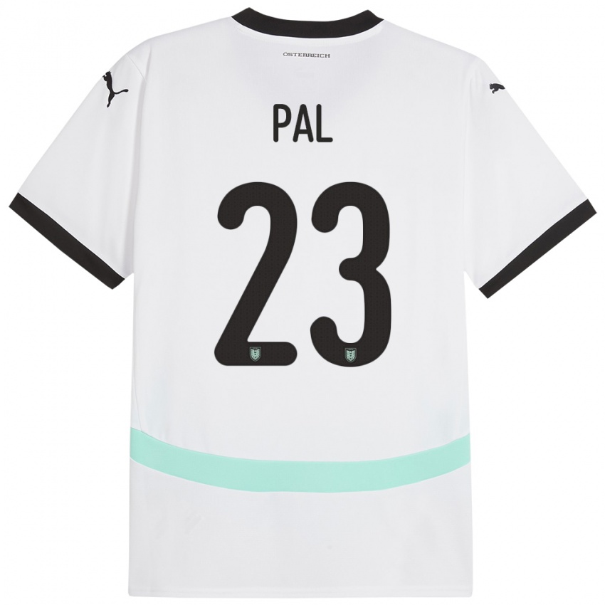 Bambino Maglia Austria Jasmin Pal #23 Bianco Kit Gara Away 24-26 Maglietta