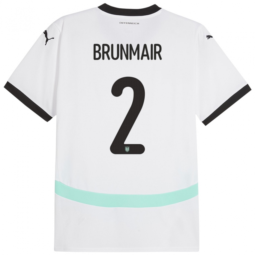 Bambino Maglia Austria Livia Brunmair #2 Bianco Kit Gara Away 24-26 Maglietta