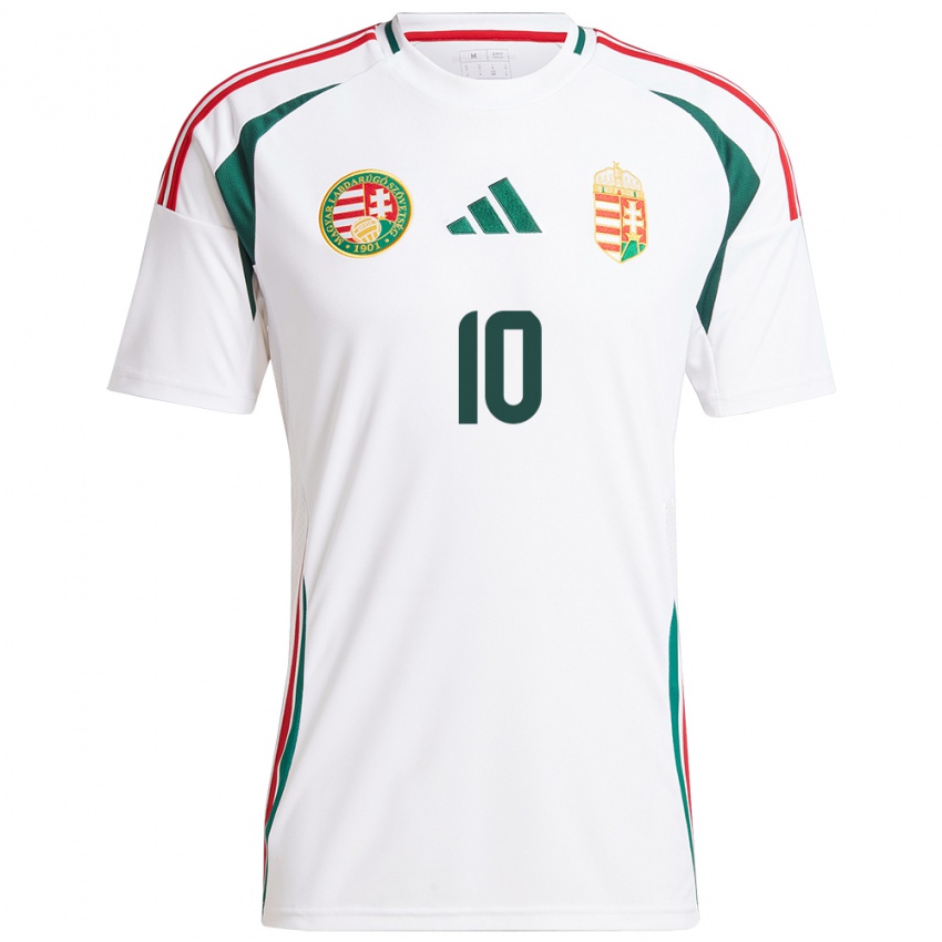 Bambino Maglia Ungheria Hunor Bogdán #10 Bianco Kit Gara Away 24-26 Maglietta