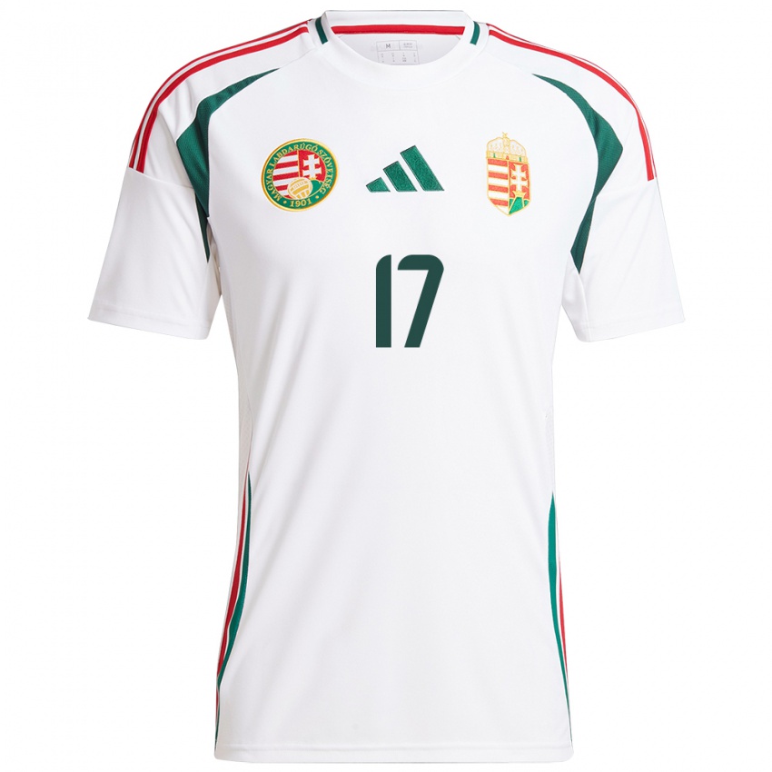 Bambino Maglia Ungheria Mátyás Kovács #17 Bianco Kit Gara Away 24-26 Maglietta