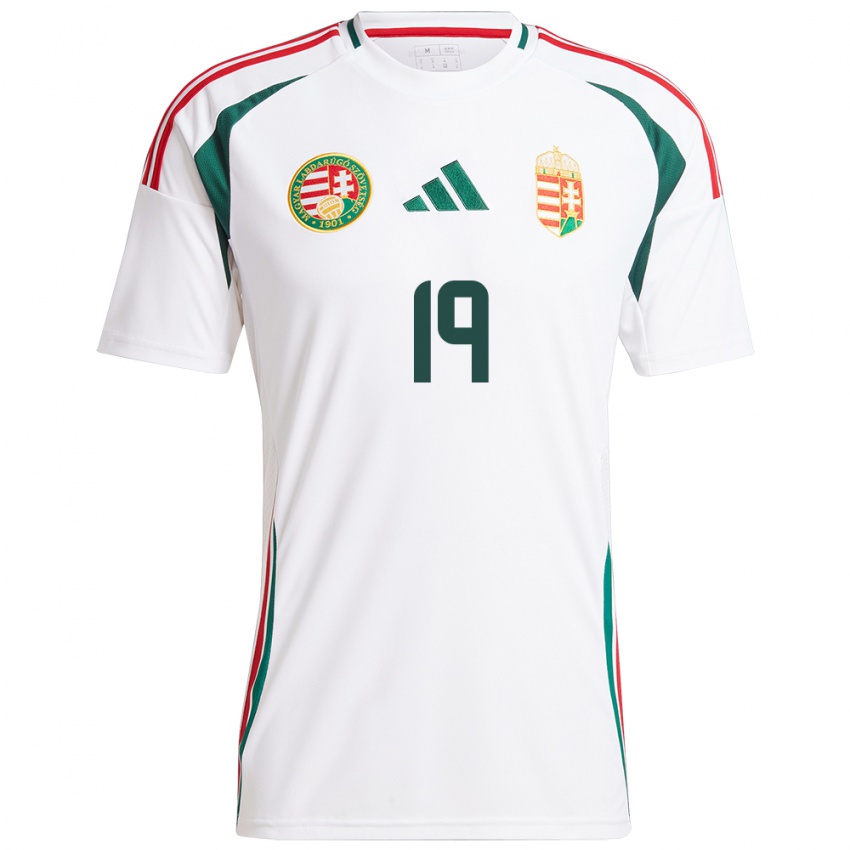 Bambino Maglia Ungheria Dóra Zeller #19 Bianco Kit Gara Away 24-26 Maglietta