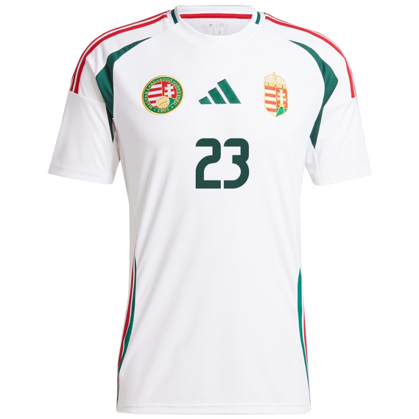 Bambino Maglia Ungheria Tamás Szűcs #23 Bianco Kit Gara Away 24-26 Maglietta