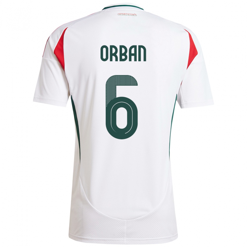 Bambino Maglia Ungheria Willi Orbán #6 Bianco Kit Gara Away 24-26 Maglietta