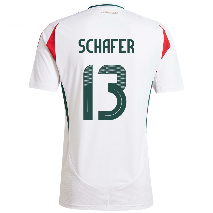 Bambino Maglia Ungheria András Schäfer #13 Bianco Kit Gara Away 24-26 Maglietta