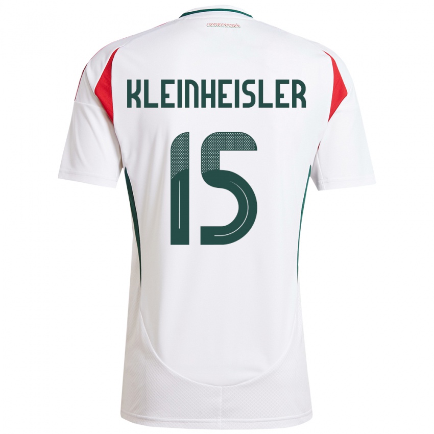 Bambino Maglia Ungheria László Kleinheisler #15 Bianco Kit Gara Away 24-26 Maglietta