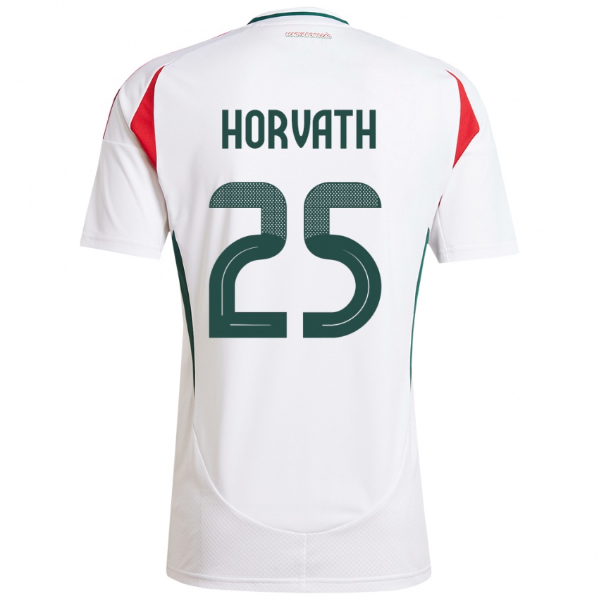 Bambino Maglia Ungheria Krisztofer Horváth #25 Bianco Kit Gara Away 24-26 Maglietta