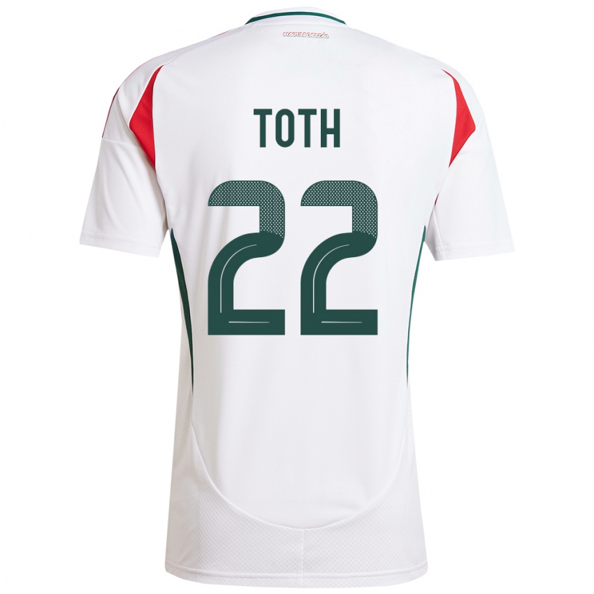 Bambino Maglia Ungheria Balázs Tóth #22 Bianco Kit Gara Away 24-26 Maglietta