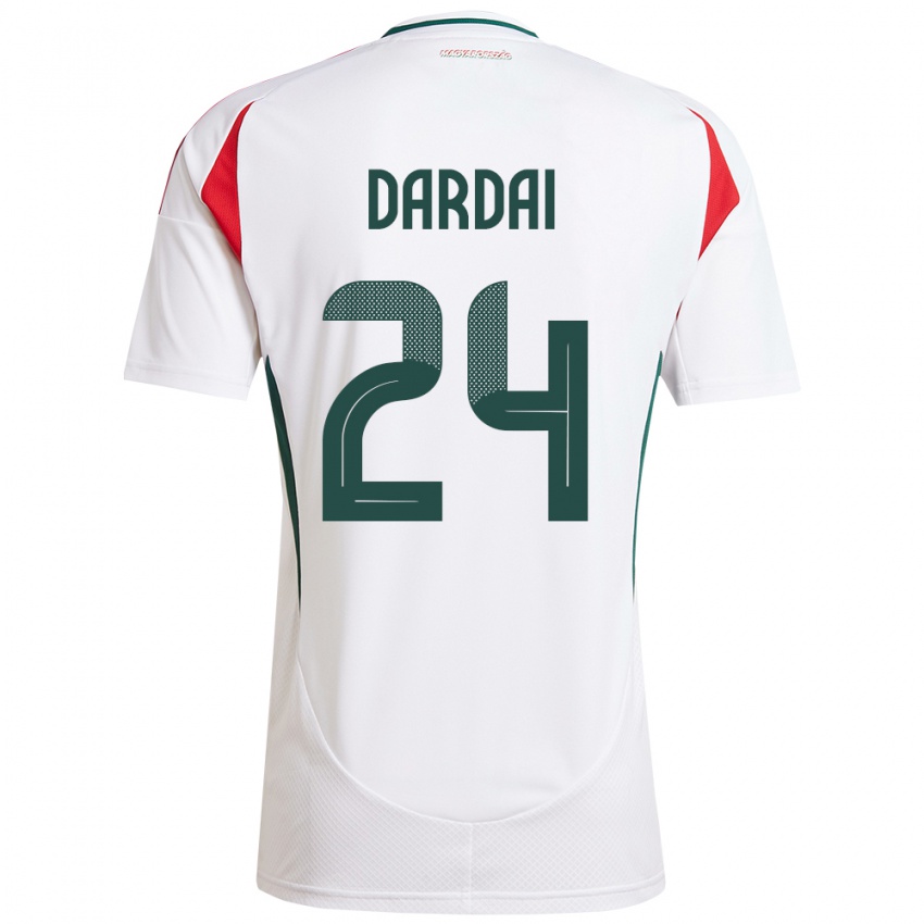 Bambino Maglia Ungheria Márton Dárdai #24 Bianco Kit Gara Away 24-26 Maglietta