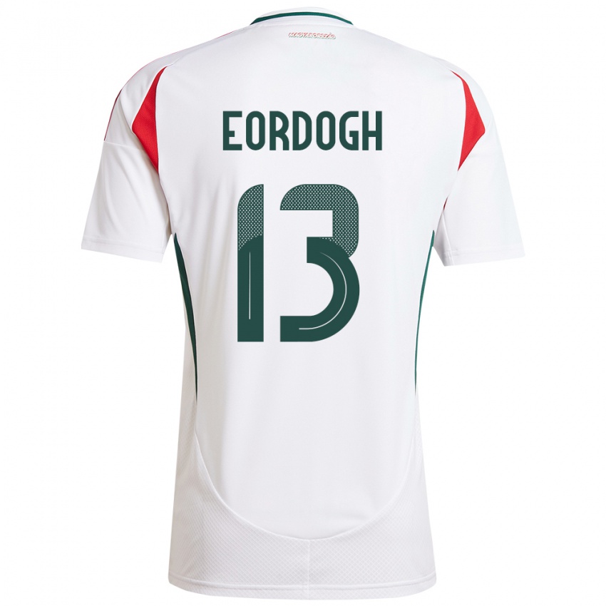 Bambino Maglia Ungheria András Eördögh #13 Bianco Kit Gara Away 24-26 Maglietta