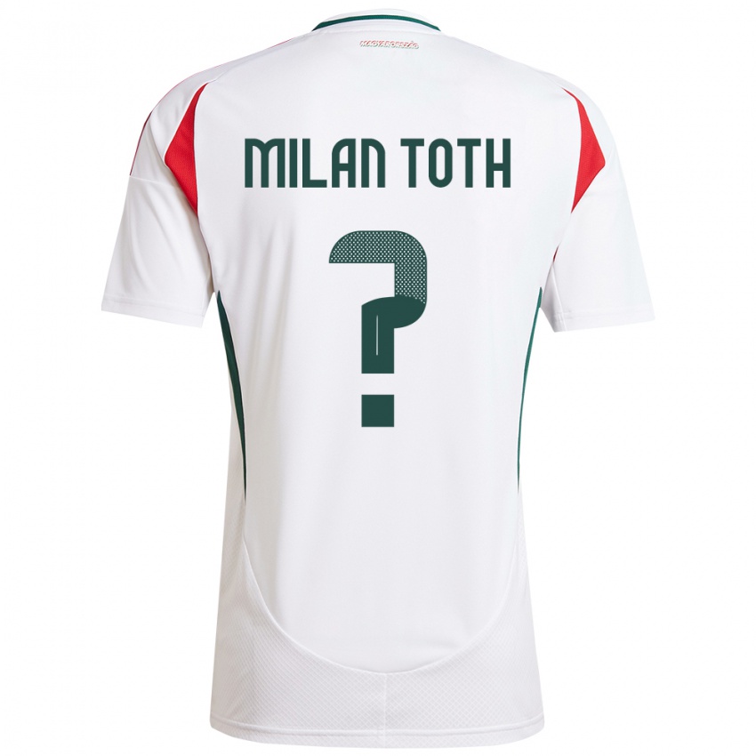 Bambino Maglia Ungheria Milán Tóth #0 Bianco Kit Gara Away 24-26 Maglietta