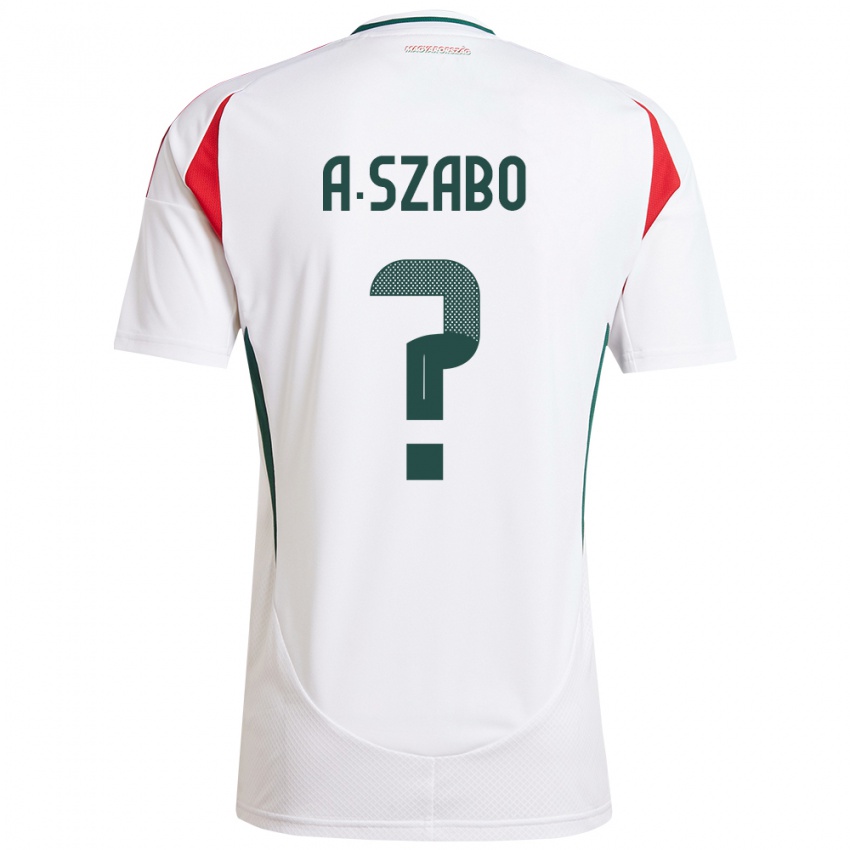 Bambino Maglia Ungheria Alex Szabó #0 Bianco Kit Gara Away 24-26 Maglietta