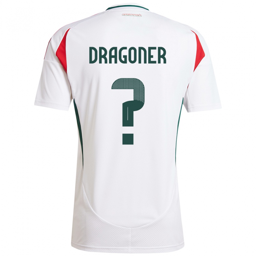 Bambino Maglia Ungheria Áron Dragóner #0 Bianco Kit Gara Away 24-26 Maglietta