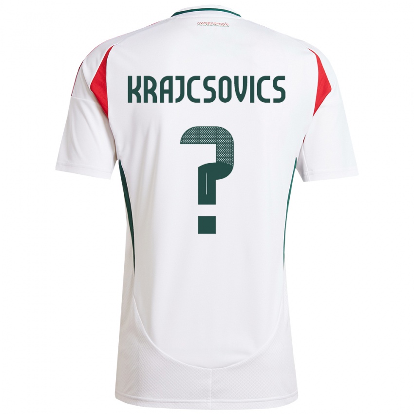 Bambino Maglia Ungheria Ábel Krajcsovics #0 Bianco Kit Gara Away 24-26 Maglietta