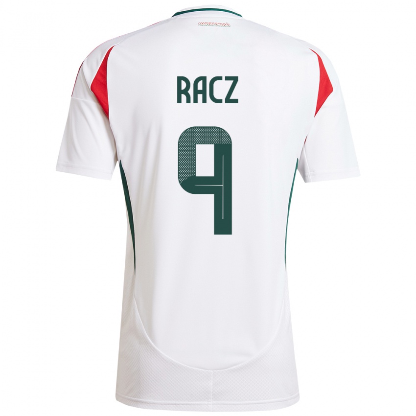 Bambino Maglia Ungheria Balázs Rácz #9 Bianco Kit Gara Away 24-26 Maglietta