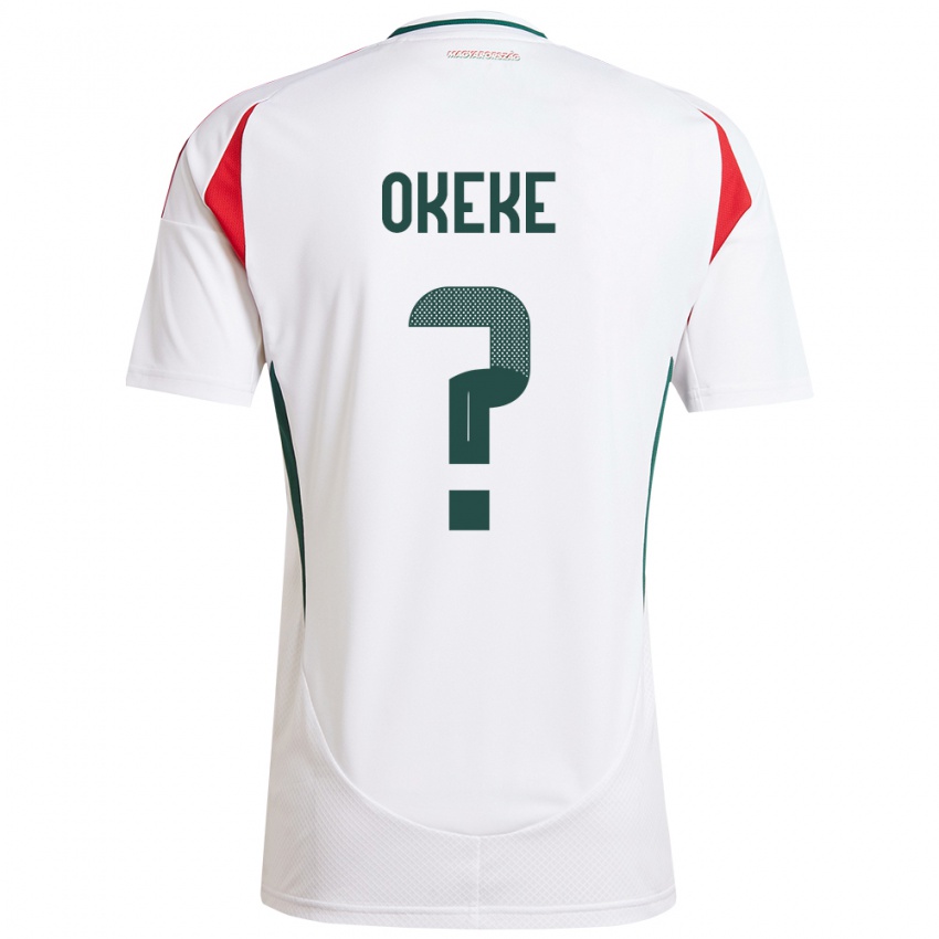 Bambino Maglia Ungheria Michael Okeke #0 Bianco Kit Gara Away 24-26 Maglietta