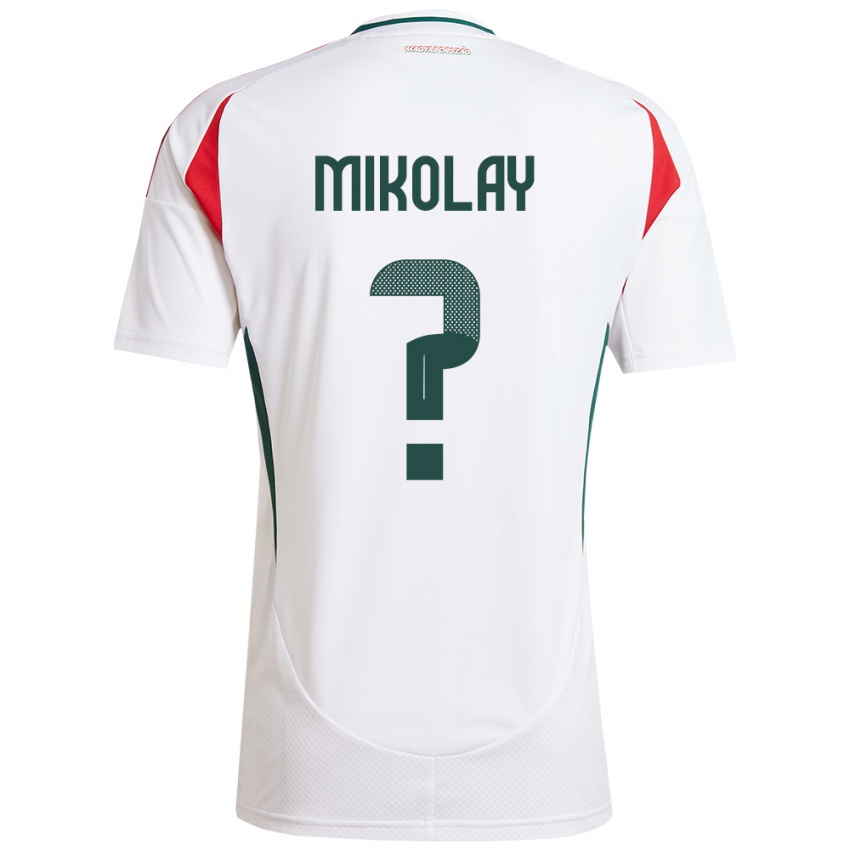 Bambino Maglia Ungheria Timóteus Mikolay #0 Bianco Kit Gara Away 24-26 Maglietta