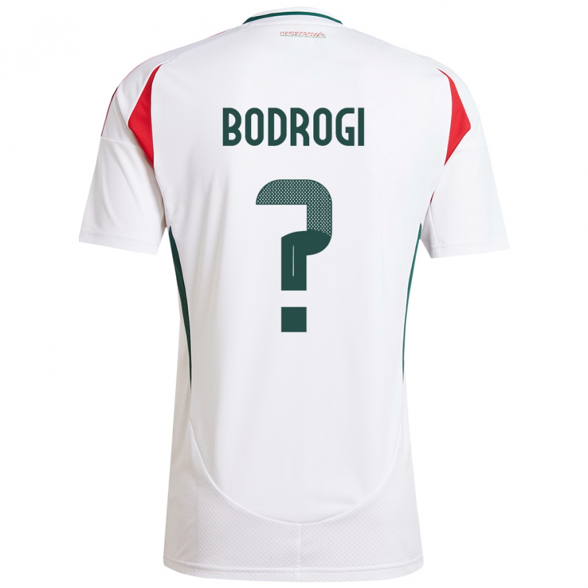 Bambino Maglia Ungheria Bence Bodrogi #0 Bianco Kit Gara Away 24-26 Maglietta