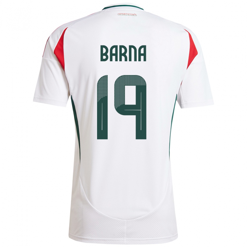 Bambino Maglia Ungheria Daniel Barna #19 Bianco Kit Gara Away 24-26 Maglietta