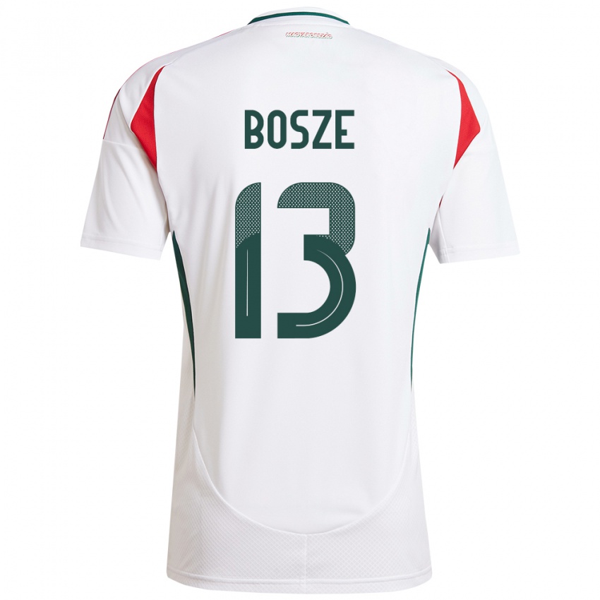 Bambino Maglia Ungheria Levente Bősze #13 Bianco Kit Gara Away 24-26 Maglietta