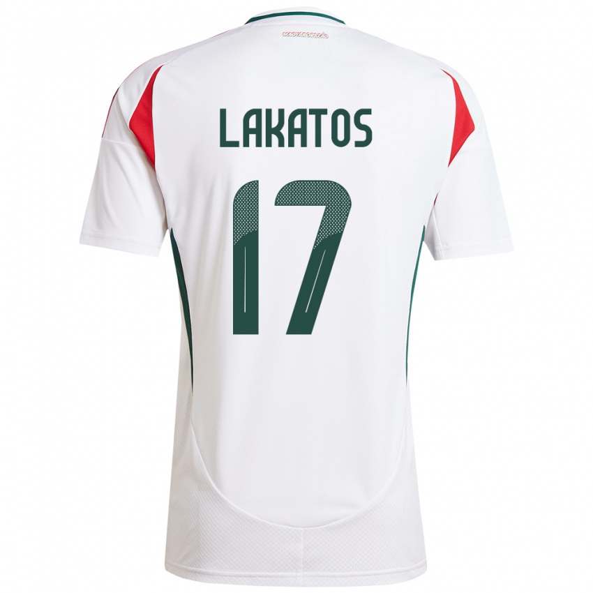 Bambino Maglia Ungheria Noel Lakatos #17 Bianco Kit Gara Away 24-26 Maglietta