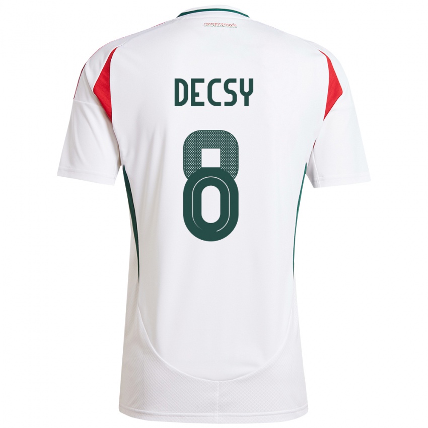 Bambino Maglia Ungheria Ádám Décsy #8 Bianco Kit Gara Away 24-26 Maglietta