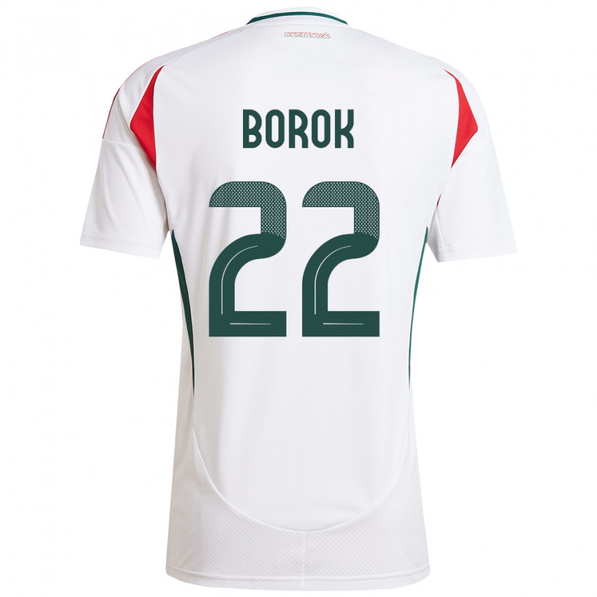 Bambino Maglia Ungheria Dorina Borók #22 Bianco Kit Gara Away 24-26 Maglietta