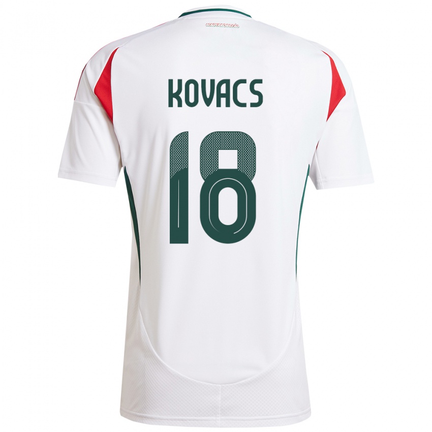 Bambino Maglia Ungheria Laura Kovács #18 Bianco Kit Gara Away 24-26 Maglietta