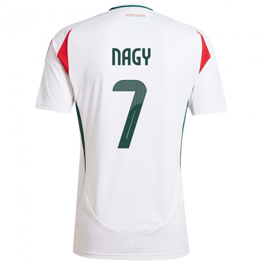 Bambino Maglia Ungheria Fanni Nagy #7 Bianco Kit Gara Away 24-26 Maglietta