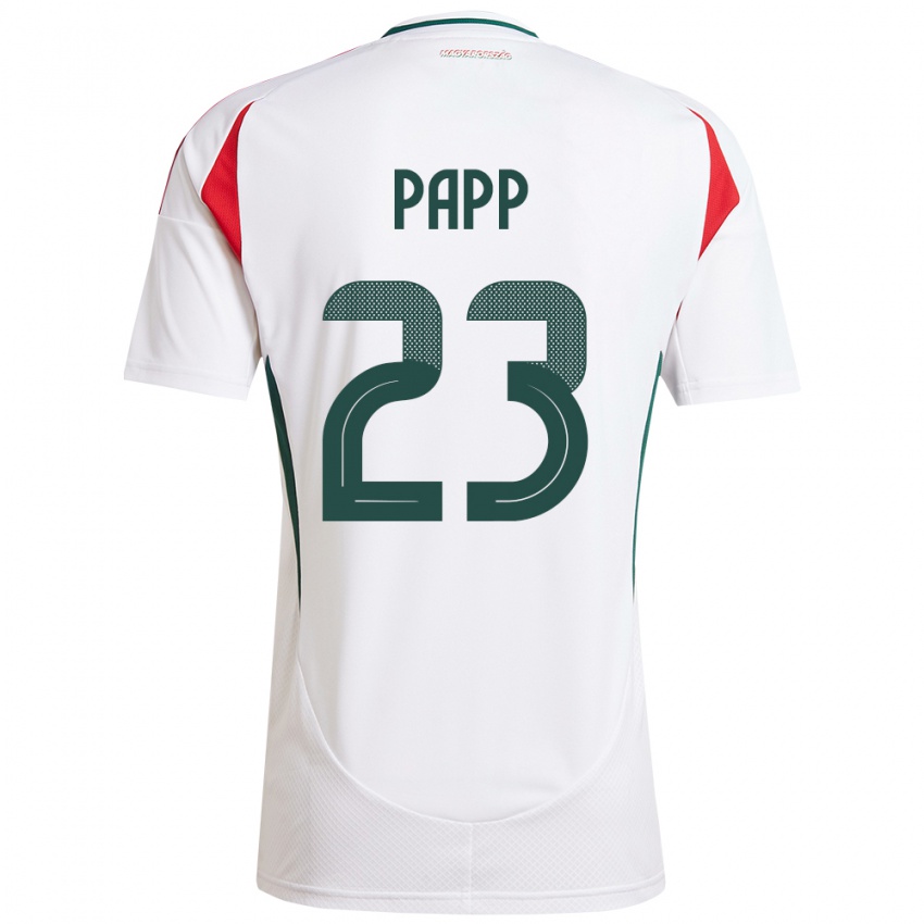 Bambino Maglia Ungheria Luca Papp #23 Bianco Kit Gara Away 24-26 Maglietta