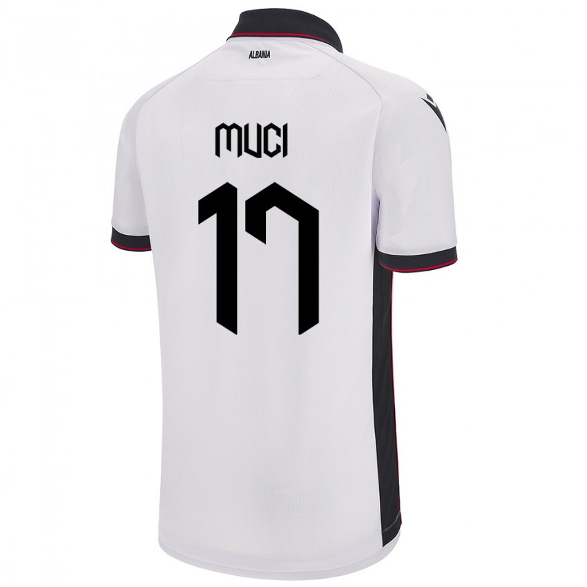 Bambino Maglia Albania Ernest Muci #17 Bianco Kit Gara Away 24-26 Maglietta