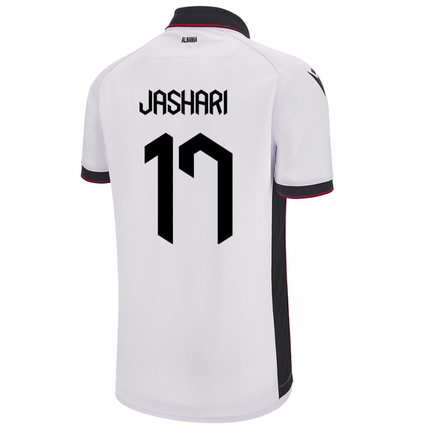 Bambino Maglia Albania Elion Jashari #17 Bianco Kit Gara Away 24-26 Maglietta