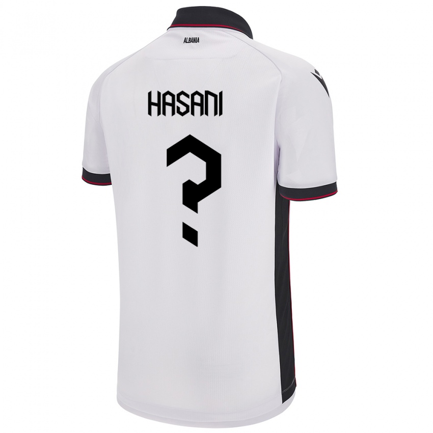 Bambino Maglia Albania Ron Hasani #0 Bianco Kit Gara Away 24-26 Maglietta