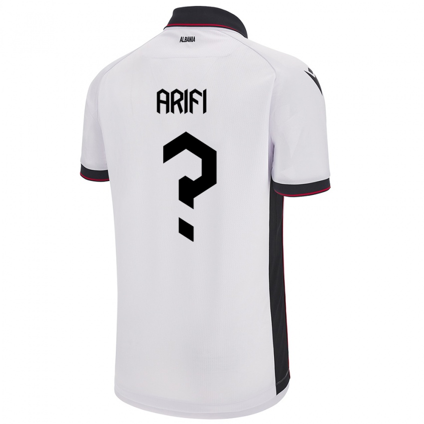 Bambino Maglia Albania Ergis Arifi #0 Bianco Kit Gara Away 24-26 Maglietta