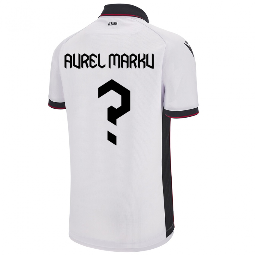 Bambino Maglia Albania Aurel Marku #0 Bianco Kit Gara Away 24-26 Maglietta