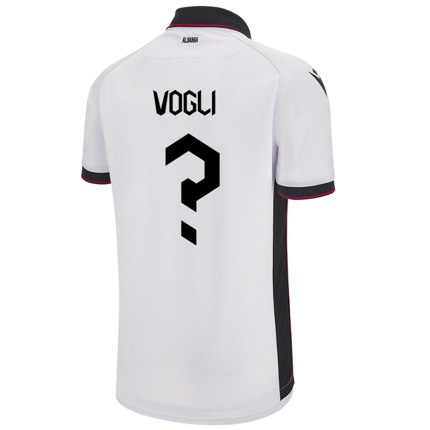 Bambino Maglia Albania Serxho Vogli #0 Bianco Kit Gara Away 24-26 Maglietta