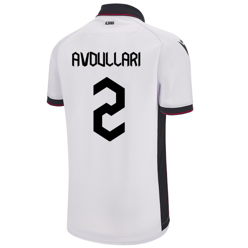 Bambino Maglia Albania Davide Avdullari #2 Bianco Kit Gara Away 24-26 Maglietta