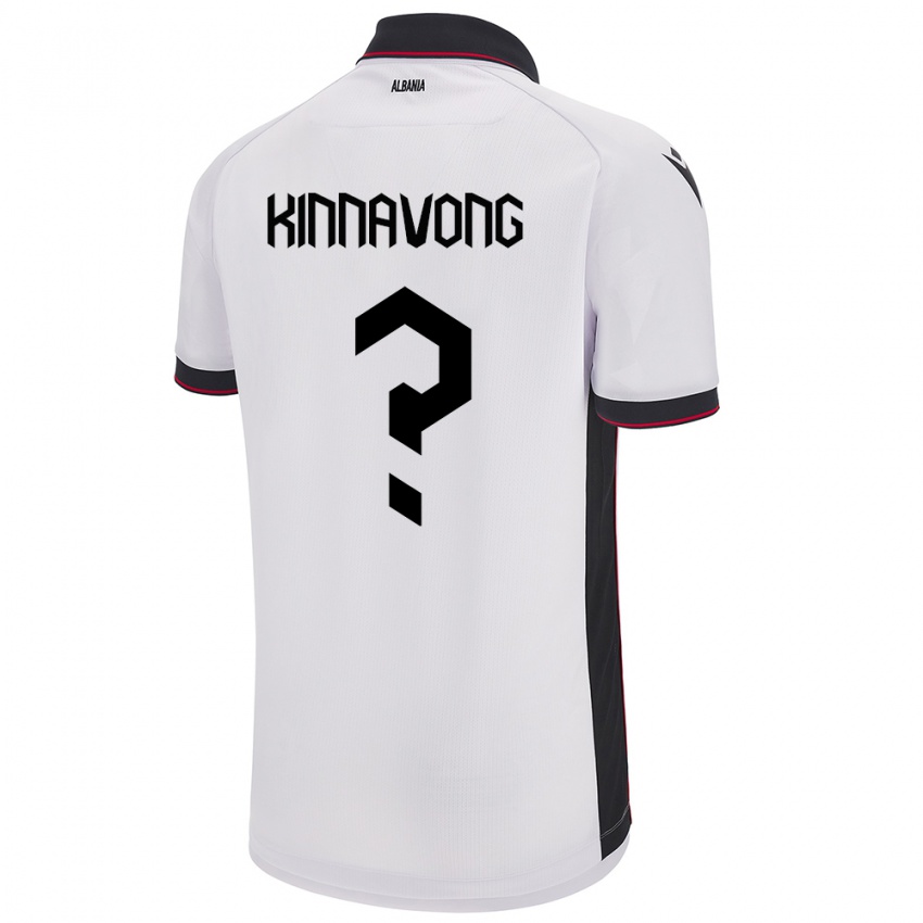 Bambino Maglia Albania Jordan Kinnavong #0 Bianco Kit Gara Away 24-26 Maglietta