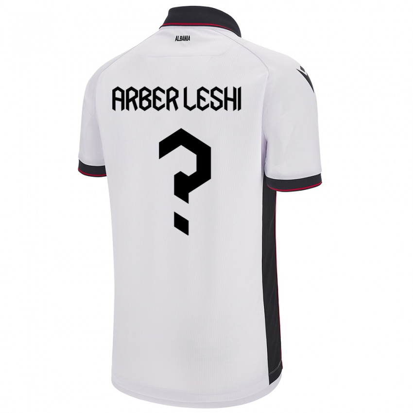 Bambino Maglia Albania Arber Leshi #0 Bianco Kit Gara Away 24-26 Maglietta