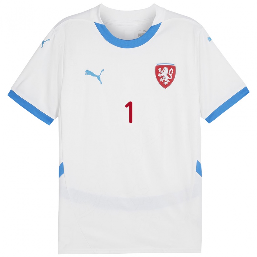 Bambino Maglia Cechia Lukas Franc #1 Bianco Kit Gara Away 24-26 Maglietta