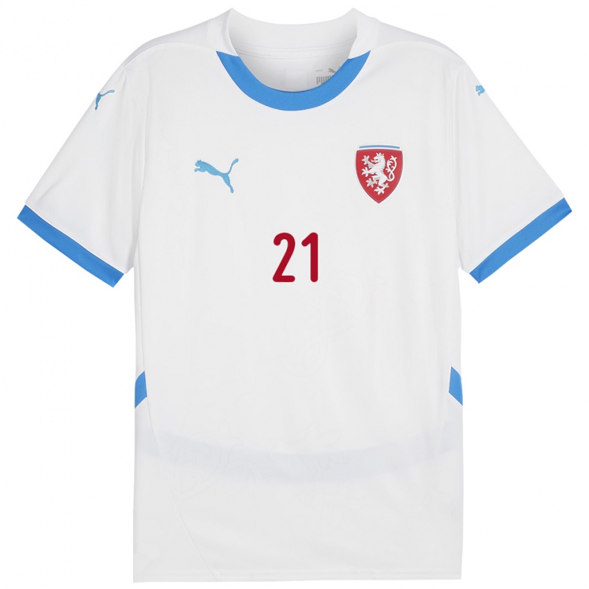 Bambino Maglia Cechia Kateřina Svitková #21 Bianco Kit Gara Away 24-26 Maglietta