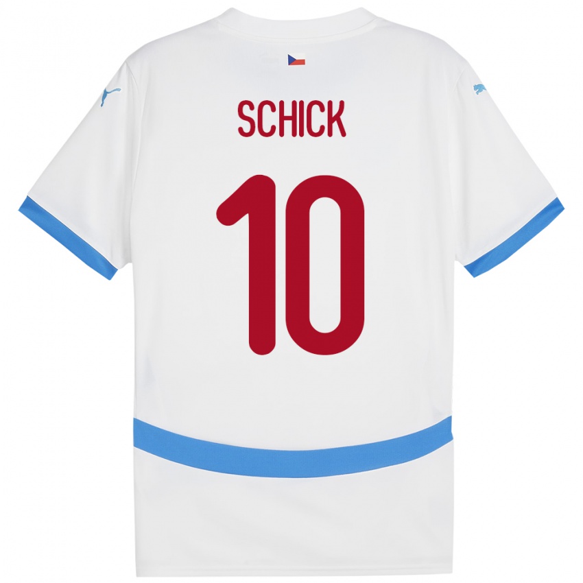 Bambino Maglia Cechia Patrik Schick #10 Bianco Kit Gara Away 24-26 Maglietta