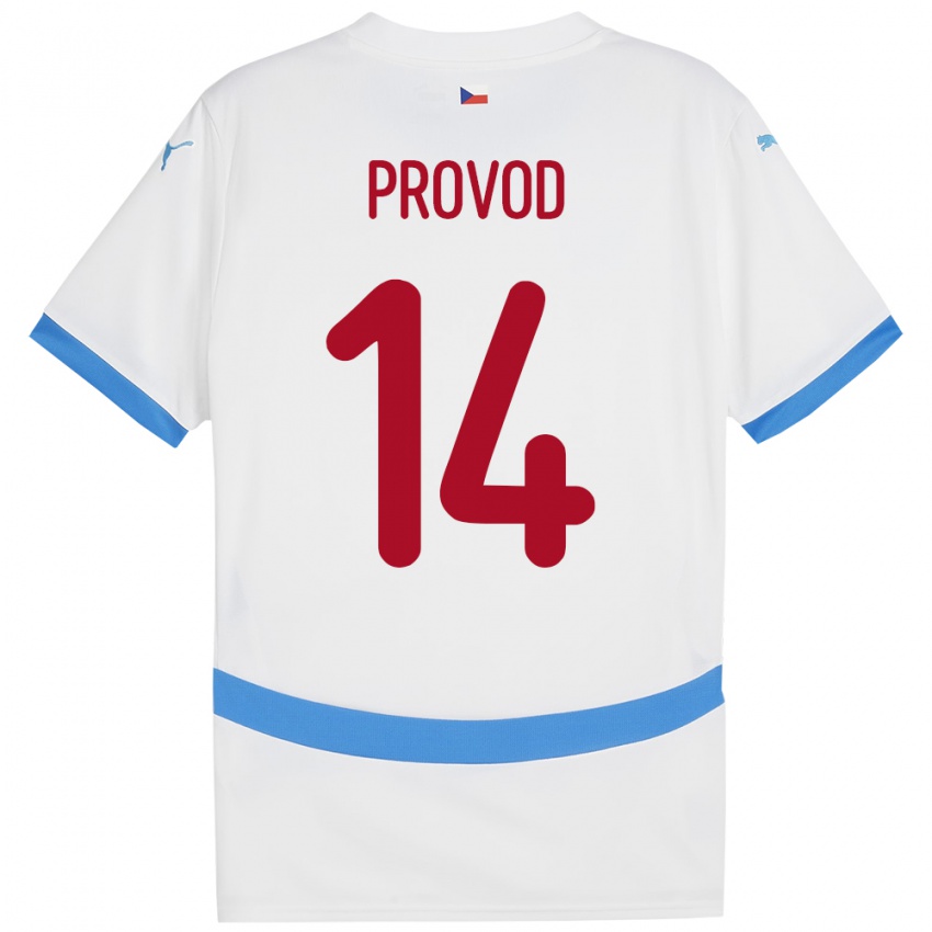 Bambino Maglia Cechia Lukas Provod #14 Bianco Kit Gara Away 24-26 Maglietta