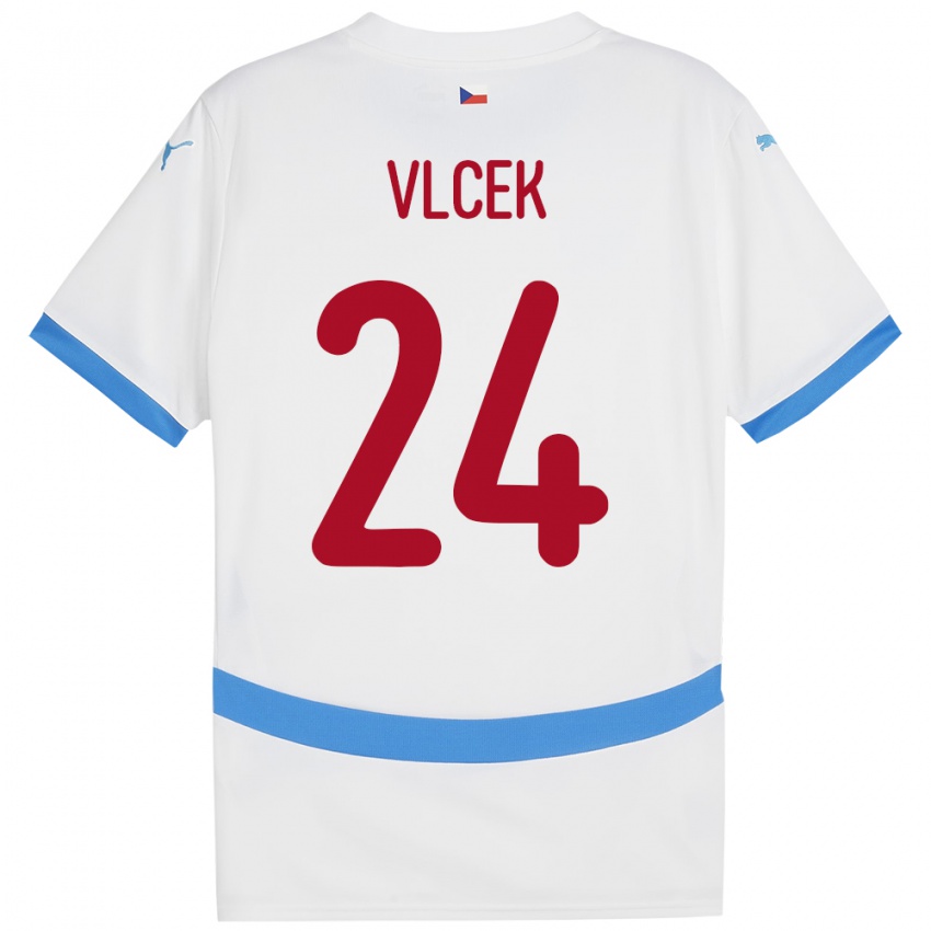 Bambino Maglia Cechia Tomas Vlcek #24 Bianco Kit Gara Away 24-26 Maglietta