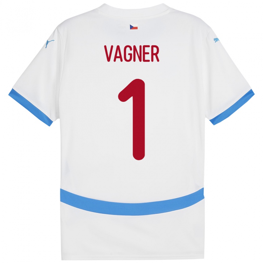 Bambino Maglia Cechia Matyas Vagner #1 Bianco Kit Gara Away 24-26 Maglietta